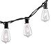 10Ft Outdoor Patio String Lights with 10 Clear ST38 Bulbs, UL Listed C7 Light String for Garden Backyard Deckyard Party Pergola Bistro Porch, Pool Umbrella ect - Black Wire