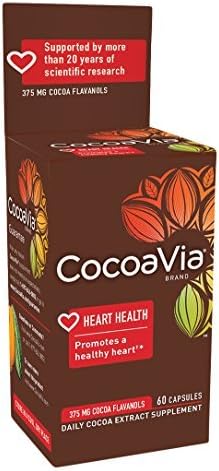 CocoaVia Daily Cocoa Extract Supplement, 60 Count 375mg by Cocoavia
