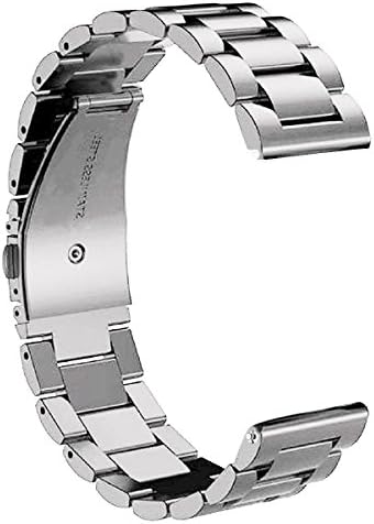 Samsung Gear S3 Steel Bands, Threeeggs Stainless Steel Watch Band Strap Bracelet for Samsung Gear S3 Frontier / Classic Smart Watch (Silver - 3B)