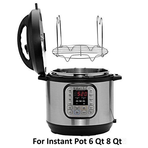 Aiduy Steamer Rack Trivet with Handles for Instant Pot Accessories 3 or 5 Qt Pressure Cooker, Stainless Steel Steamer Rack Stand Metal Trivet, Long Handle for Easy Pot Removal