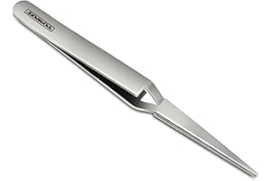 TOWOT Precision Tweezers Reverse Tweezers For Electronic Soldering Precision Reverse Ceramic Tweezers Non-Conductive Heat Resistant (Straight Tweezer)