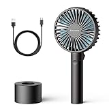 Elechomes Mini Handheld Fan Small USB Personal Portable Desk Table Fan Rechargeable Battery Operated Folding Travel Fan for Desk Camping Sleeping Laptop Office Room Outdoor Black