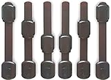WONDERKID Adjustable, Reusable Child Safety Locks - Latches to Baby Proof Cabinets, Doors & Appliances (Brown)