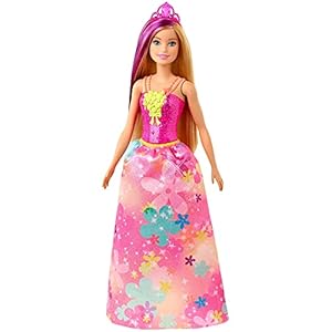 Barbie Dreamtopia Princess Doll, 12-Inch, Blonde with Purple Hairstreak Wearing Pink Skirt and Tiara, for 3 to 7 Year…