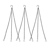 3 Sets Black Chain Flower Pot Basket Replacement Chain Hange for Bird Feeders, Planters, Lanterns and Ornaments, 19.7 inch/ 50cm