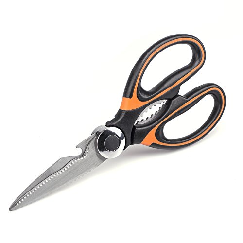 Kitchen Shears, Beyetori Heavy Duty Scissors Dishwasher Safe Ultra Sharp Multipurpose (orange)