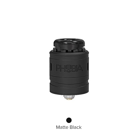 Original VandyVape Phobia V2 RDA, E Zigarette Atomizer Vape Tank-Ohne Nikotin Ohne Tabak (Matte Schwarz)