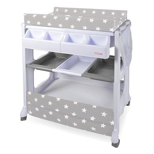 My Babiie MBCHGS Grey Stars Baby Bath and Changing Unit