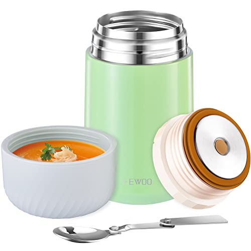 FEWOO Food Thermos, 27oz Vacuum Insulated Soup Flask, Stainless