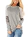 Floral Find Women's Long Sleeve Leopard Color Block Tunic Comfy Stripe Round Neck T Shirt Tops