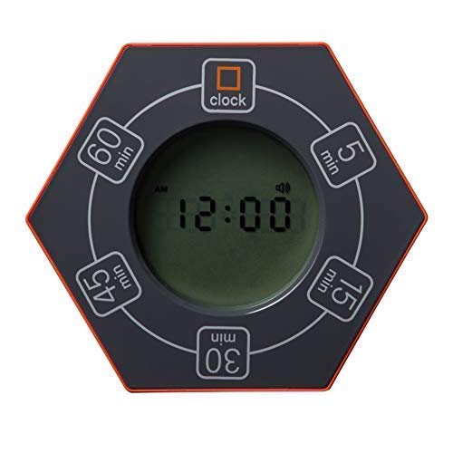 Hexagon Rotating Productivity Timer with Clock, Pomodoro Timer with 5