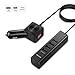 Car Charger Multiple USB Phone Charger: Jelly Comb Aluminium Quick Charger 3.0 6-Port USB Smart Car Charger Adapter W Clip for Multiple Backseat Charging