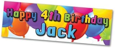 Personalised Name and Age Happy Birthday Party Banner 36 x 12 inches