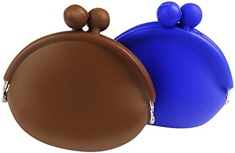 Petite Silicone Purse Silicone Coin Purse, Energetic Purple and Black, Set of 2