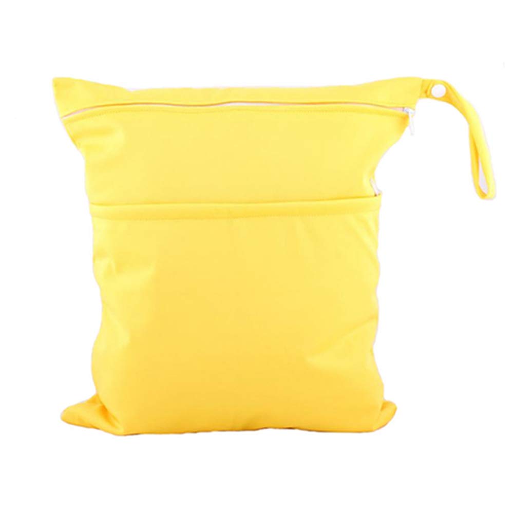 Egurs Baby Changing Bag Baby Waterproof Double Zip Nappy Bag Washable Dry Wet Nappy Travel Packaging Bag Organiser Bag Yellow