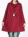 Mordenmiss Women's New Cowl Neck Long Sleeve Tunics Tops M Red
