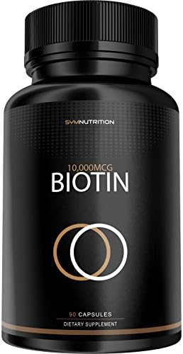 Biotin 10,000 mcg - 90 Count | Taken for Healthier Nails, Skin &amp; Hair | V-Capsules