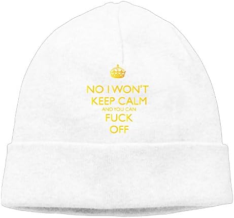 Adult I Won't Keep Calm Funny Beanies Cotton Wool Caps Hats Fits Most White