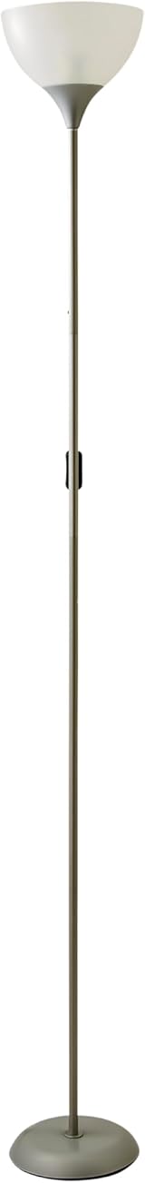 MiniSun Modern Silver Uplighter Floor Lamp with White Shade 180cm view 1