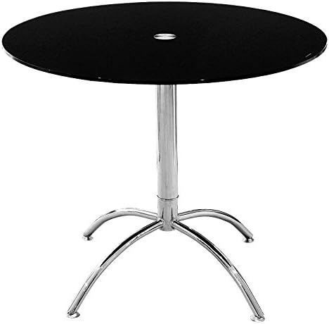 Stickbase Ltd Luna Black Dining Table - Tempered black glass top - Chrome Base