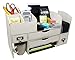 Adjustable White Washed Vintage Rustic Wooden Office Desk Organizer & Mail Rack for Desktop, Tabletop, or Counter - Distressed Wood Storage Shelf Rack-for Office Supplies, Desk Accessories, or Mail