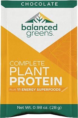 Organic All in One Nutritional Plant Protein Shake plus Superfoods by balanced greens, Chocolate, Pack of 12