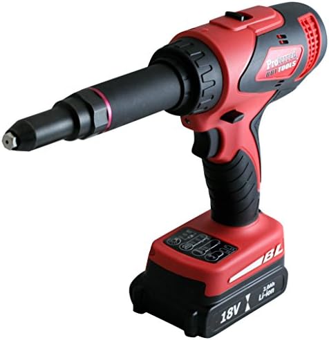 Proferred T97001 18V Cordless/Brushless Rivet Gun, Red/Black