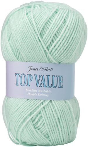 James Brett Top Value DK Double Knitting Wool 100% Acrylic Yarn 1 x 100g Ball (Mint Green - 8413)