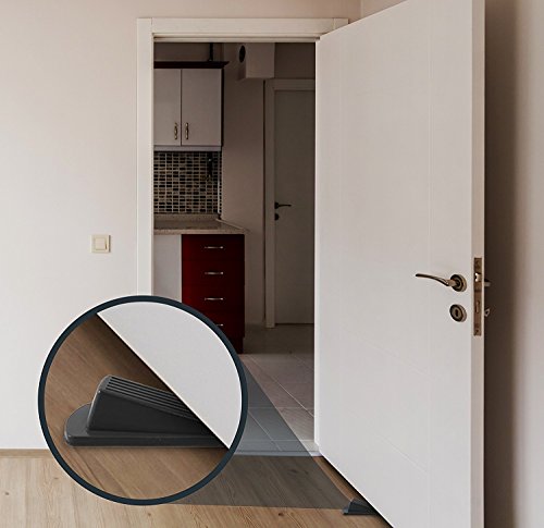 image for Door Stopper, Eoney Heavy Duty Door Stop Wedge Rubber with Finger Pinc