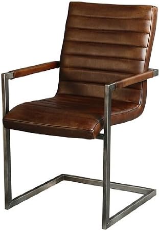 esszimmerstuhl rot leder mit metall