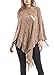 QZUnique Women's Sweater Cape Pullover Knitted Shawl Tassels Knit Poncho-Like Wrap