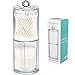 SheeChung Qtip Holder Dispenser Set - Apothecary Jars Bathroom Clear Plastic Acrylic for Cotton Balls,Cotton Swabs,Q-Tips,Cotton Rounds,Makeup Pads Storage Canister