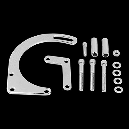 Ecosin SB Chrome Low Mount Alternator Bracket SWP SB Kit For Chevy 350 Short Water Pump