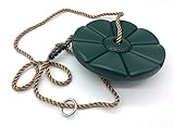 HappyPie Plastic Daisy Disc Seat Monkey Swing with Pe Rope 200 Pounds Weight Limit Hanging Set Accessories for Kids - Green