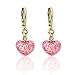 Kids Earrings | Crystal Heart Dangle Earrings for Sensitive Ears | Kids Jewelry 18k Gold Plated Leverback