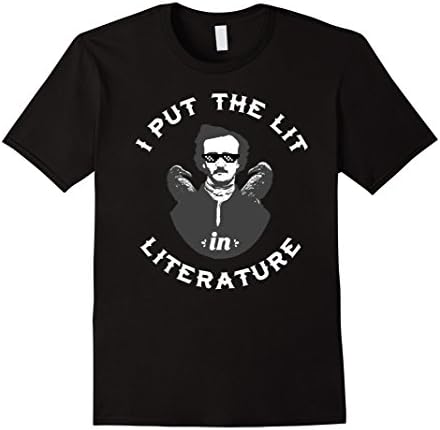 Mens Edgar Allan Poe TShirt - Funny Thug Lit Life Literature Tee Large Black