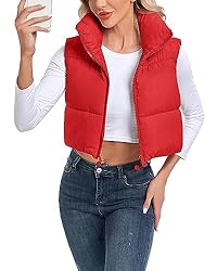 Cityork Women's Winter Crop Vest Puffer Lightweight