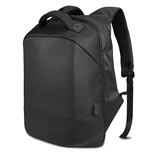 Tocode Lightweight Laptop Computer Backpack Water Resistant USB Charging Port Travel Rucksack Fits up to 15.6-Inch Laptop Black