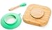 Baby Toddler Stay Put Dish, Kids Suction Plate, Bamboo Cute Dinnerware (Green)