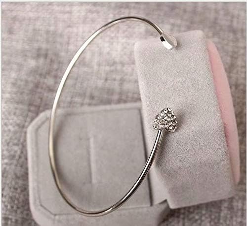 Sandin Korean Version of The Simple Jewelry Full Diamond Heart-Shaped Love Bracelet Open Gold-Plated Bracelet Female Fashion Accessories Ebay Explosion