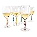 Stem Spring: Set of 6 Multicolored coil shaped Silicone Wine Glass Marker Charms by True Zoo