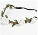Hippie Love Flower Garland Crown Festival Wedding Hair Wreath Boho Floral Headband (White)