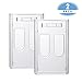 JUMI Badge Holder (Holds 2 Cards) ID Card Name 3x4 Inchs Vertical Hard Plastic Heavy Duty Transparent Polycarbonate 2 Pack