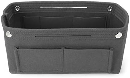 Guoyy Multifunction Handbag Organizer Purse Insert Bag Felt Fabric Storage Pouch Case (Gray)