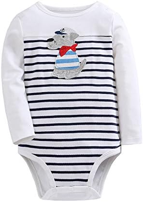 Newborn Baby Boys Girls Long Sleeve Bodysuit Puppy Sailor Jumpsuit Playsuit Outfits 100% Cotton Baby Sleep Suit Unisex Baby Gifts for infants and babies Newborn Baby Outfit Baby Nursery– Kiddy Bird
