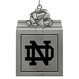 University of Notre Dame-Pewter Christmas Holiday Present Ornament-Silver