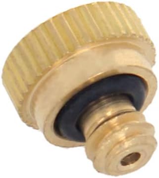 MroMax 0.2mm Orifice Diameter 9mm Length Brass Mist Nozzle Gold Tone 5PCS