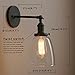 Pathson Vintage Hardwired Wall Sconce with On Off Switch, Clear Glass Black Vanity Light, Indoor Wall Lighting Fixtures for Bathroom Bedside Garage Porch Cafe Club