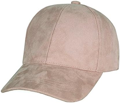 Caitball Faux Suede Leather Classic Hat Plain Adjustable Baseball Cap (Light Pink)