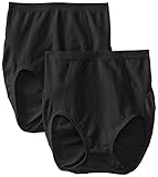 Bali Women's Shapewear Seamless Brief Ultra Control 2-Pack, Black, Medium
